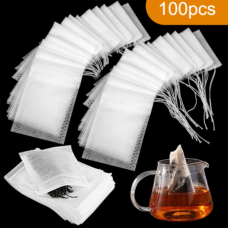 Coffee Tea Infuser - 100PCS Non-woven Tea Bags Disposable Teabags