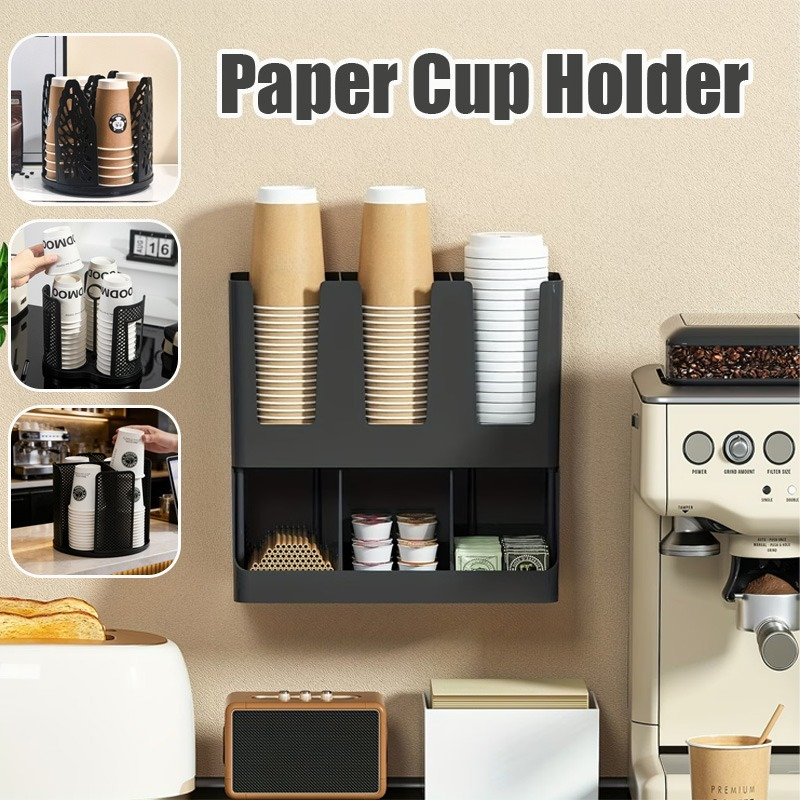 Dispenser Coffee And Tea - 360° Rotatable Cup Holder 4 Compartment