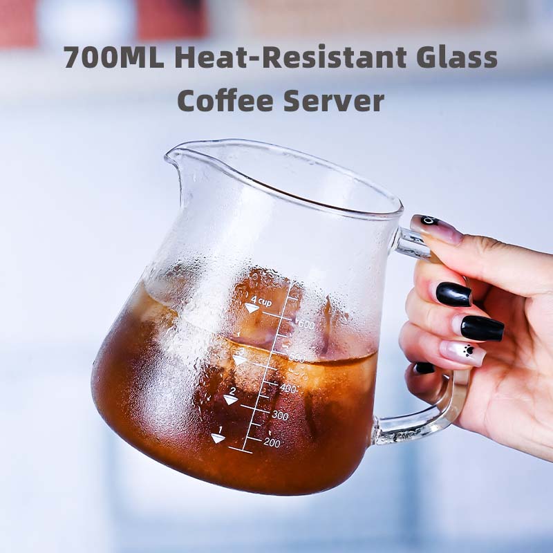 Coffee Tea Mix - New High Borosilicate 700ml Glass Pour