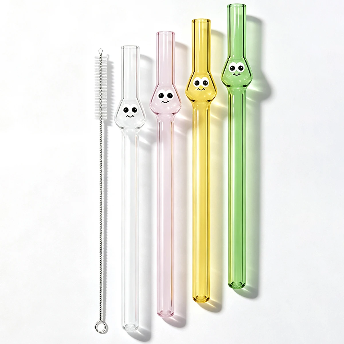 Coffee Tea Mix - 4pcs Wide 12mm Glass Straw Set