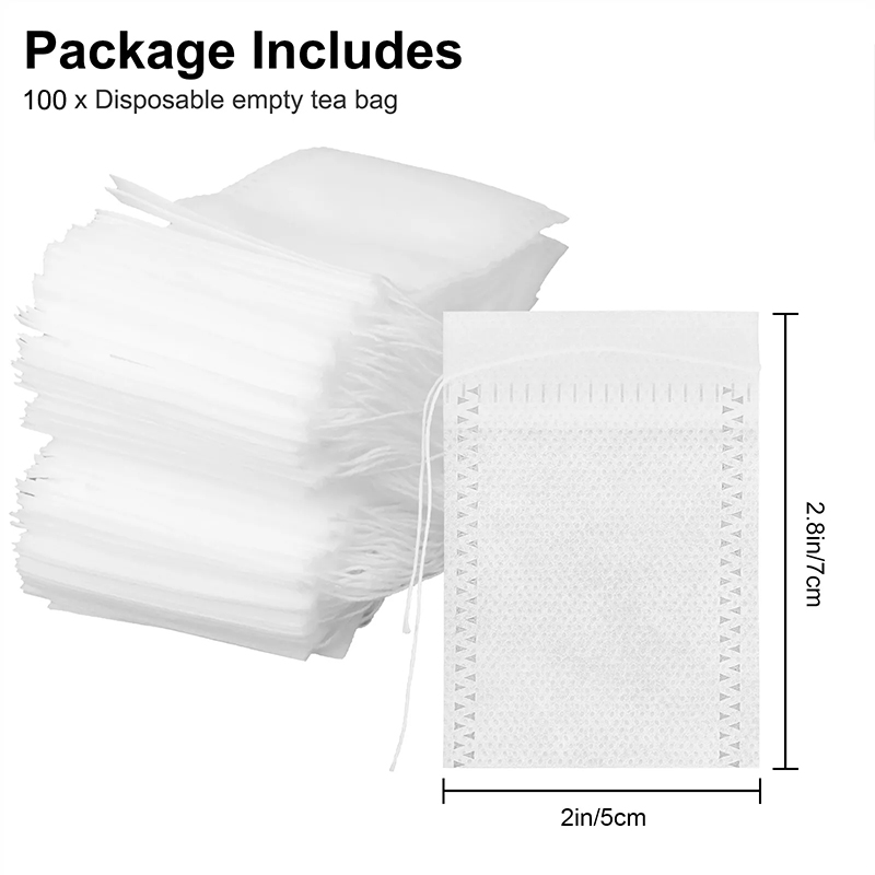 100PCS Non-woven Tea Bags Disp - Coffee Tea Infuser ulasan dan harga