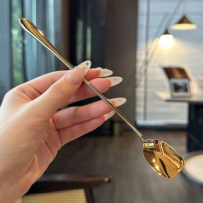 20CM Stainless Steel Long Hand - Coffee Tea Mix ulasan dan harga