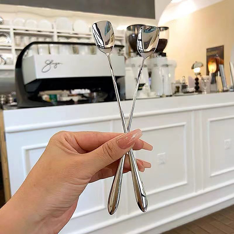 20CM Stainless Steel Long Hand - Coffee Tea Mix ulasan dan harga