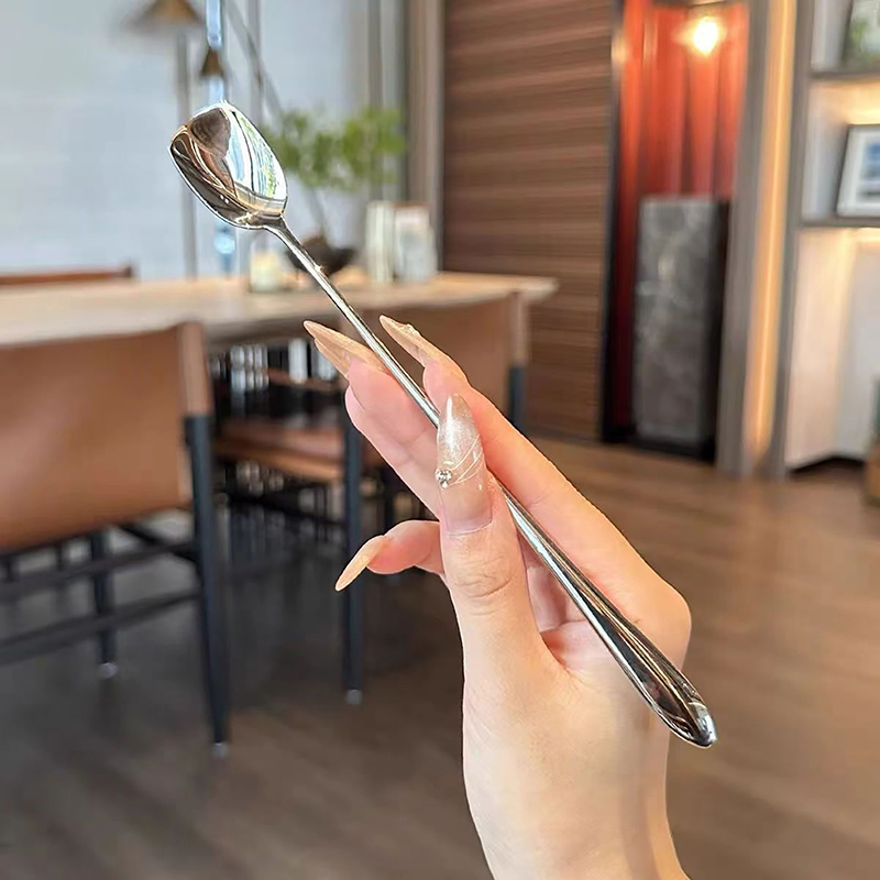 20CM Stainless Steel Long Hand - Coffee Tea Mix ulasan dan harga