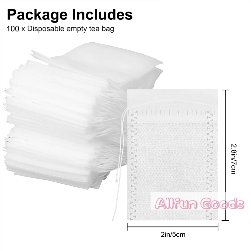100PCS Non-woven Tea Bags Disp - Coffee Tea Infuser ulasan dan harga