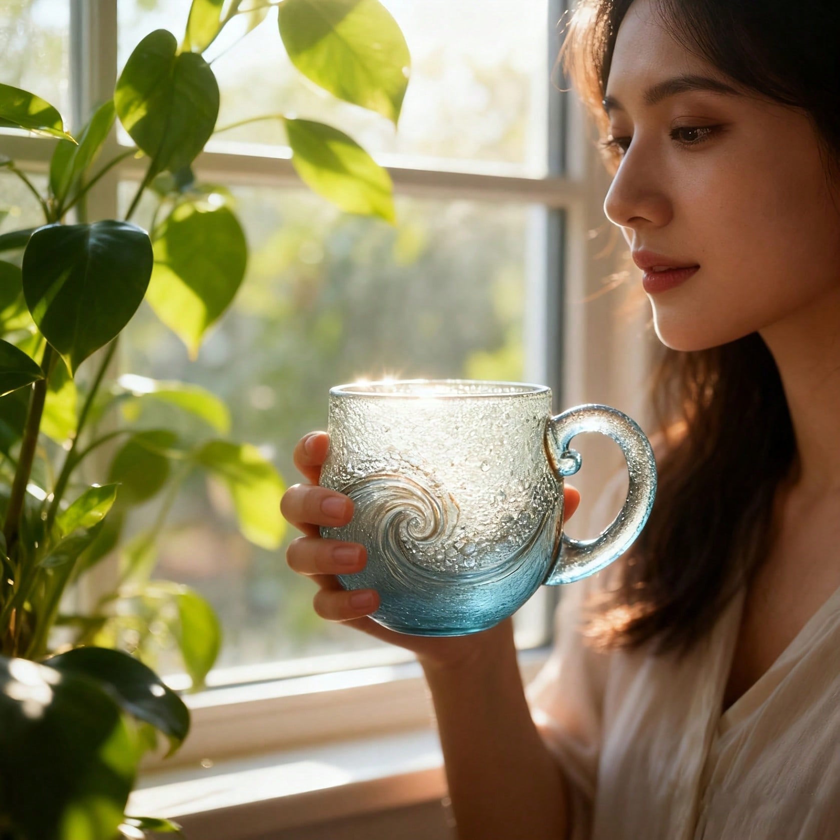 Sea Glass Wave Mug, Unique Tex - Coffee Tea Or ulasan dan harga