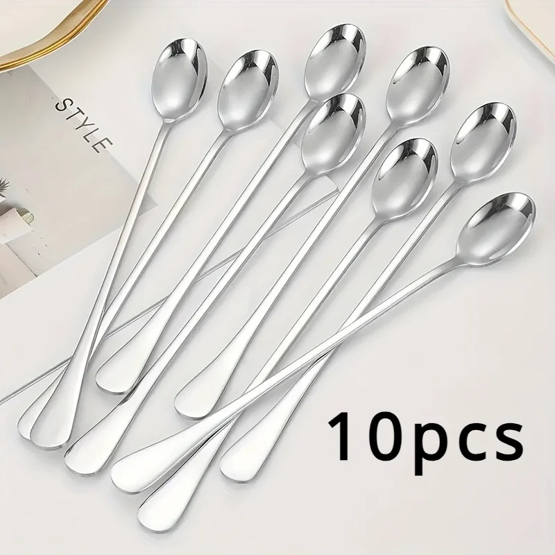 Stainless Steel 1/10pcs Long H - Coffee Tea Mix ulasan dan harga