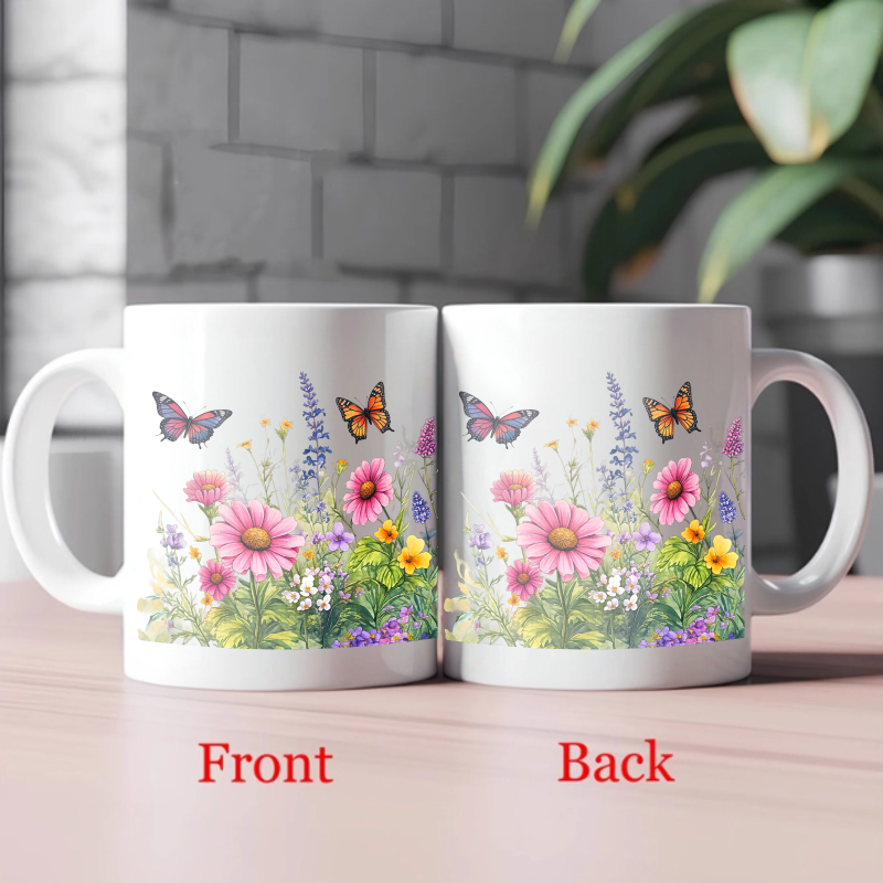 Ceramic cup white flower garde - Coffee Tea Garden ulasan dan harga