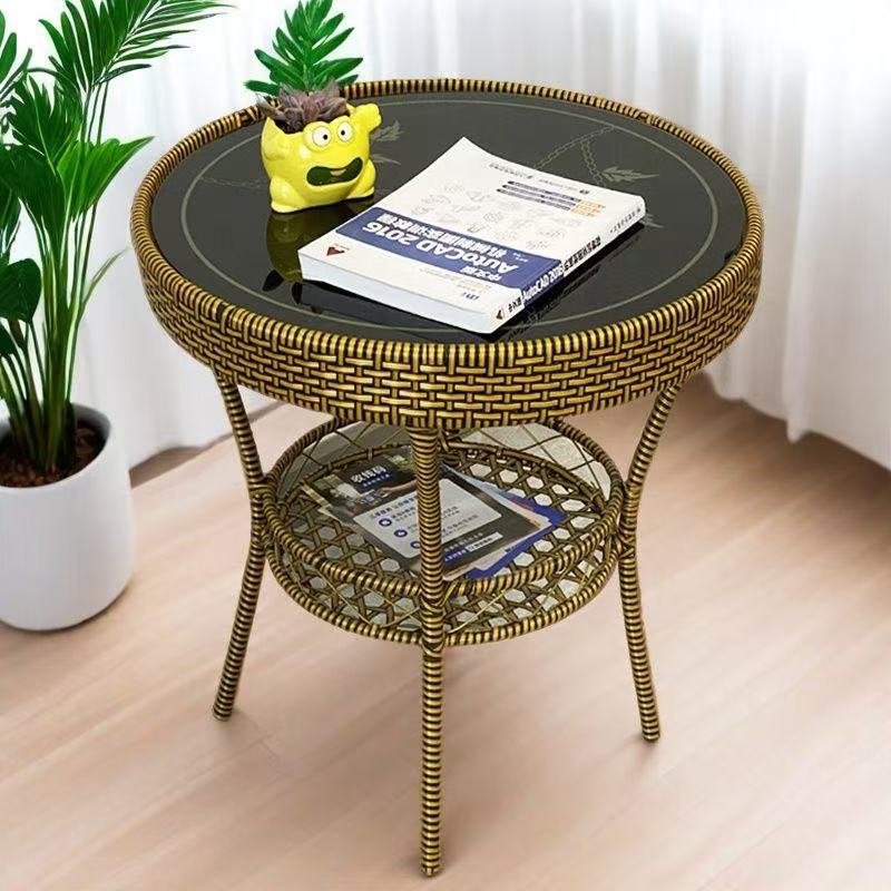 PE Rattan Coffee Table 2-Tier  - Coffee Tea Garden ulasan dan harga