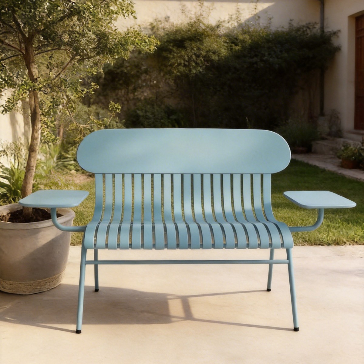 HYS Outdoor Double Chair Milk  - Coffee Tea Garden ulasan dan harga