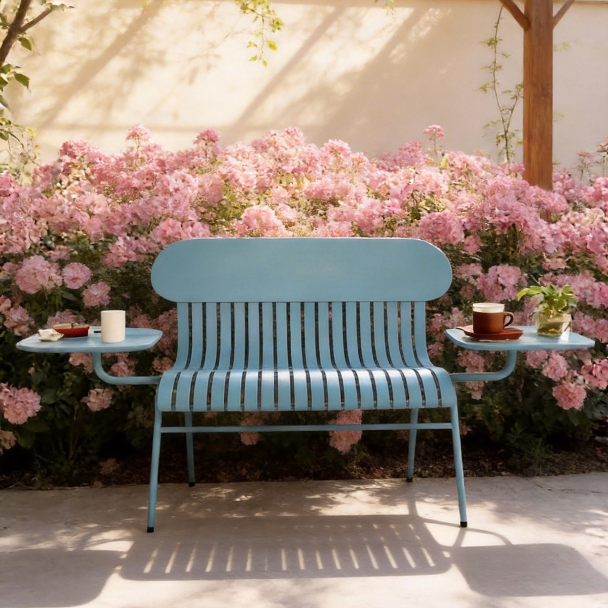 HYS Outdoor Double Chair Milk  - Coffee Tea Garden ulasan dan harga
