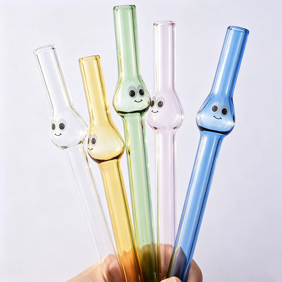 4pcs Wide 12mm Glass Straw Set - Coffee Tea Mix ulasan dan harga