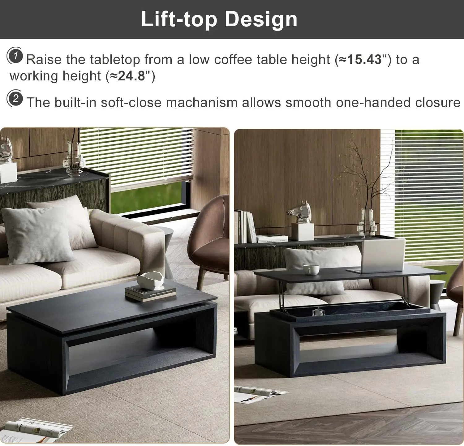 43.3'' Rectangle Lift Top Coff - Coffee Tea Or ulasan dan harga