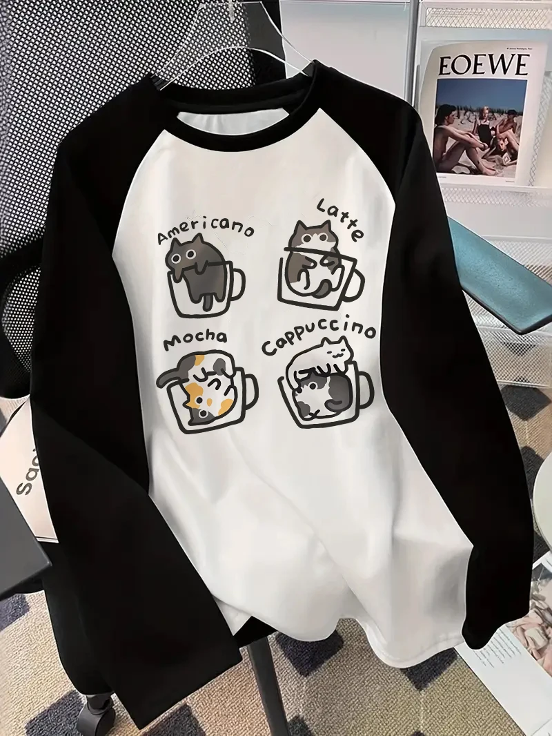 Coffee Cat Long Sleeve T-Shirt - Coffee & Tea Maker Machine ulasan dan harga