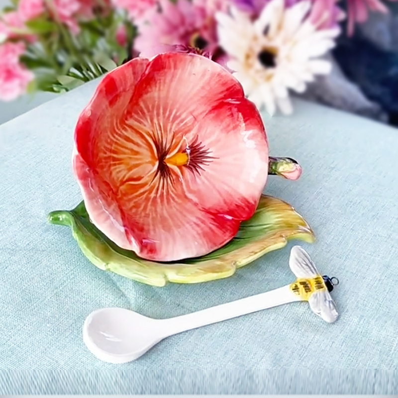 Ceramic Flower Coffee Cup with - Coffee Tea Or ulasan dan harga